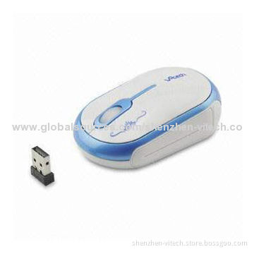 3D Wireless Mouse with 2.4GHz Wireless RF Technology with Bright Design, Measures 96 x 55 x 32mm